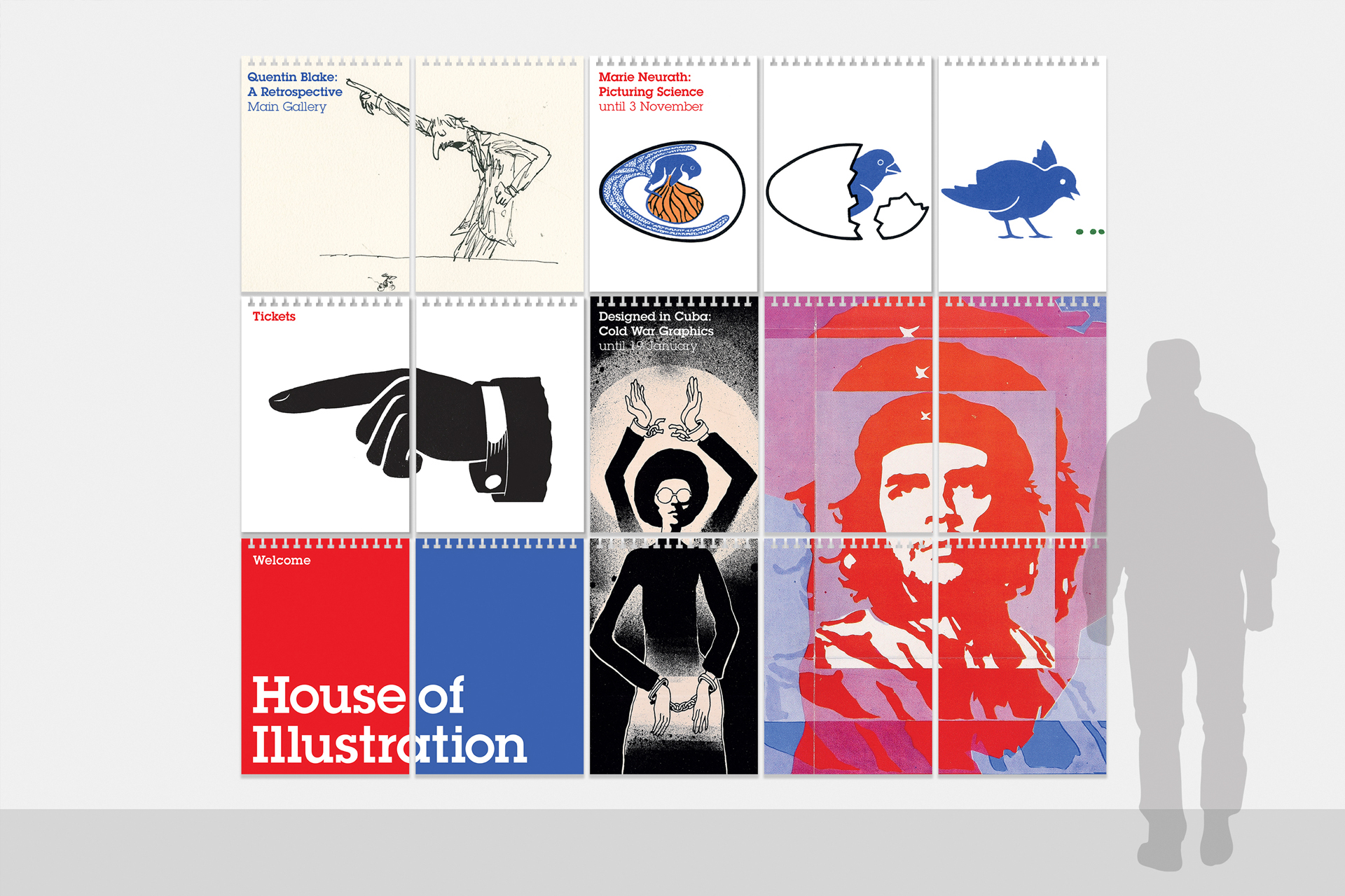 Exhibition Graphics for museum bold modern design based on museum branding