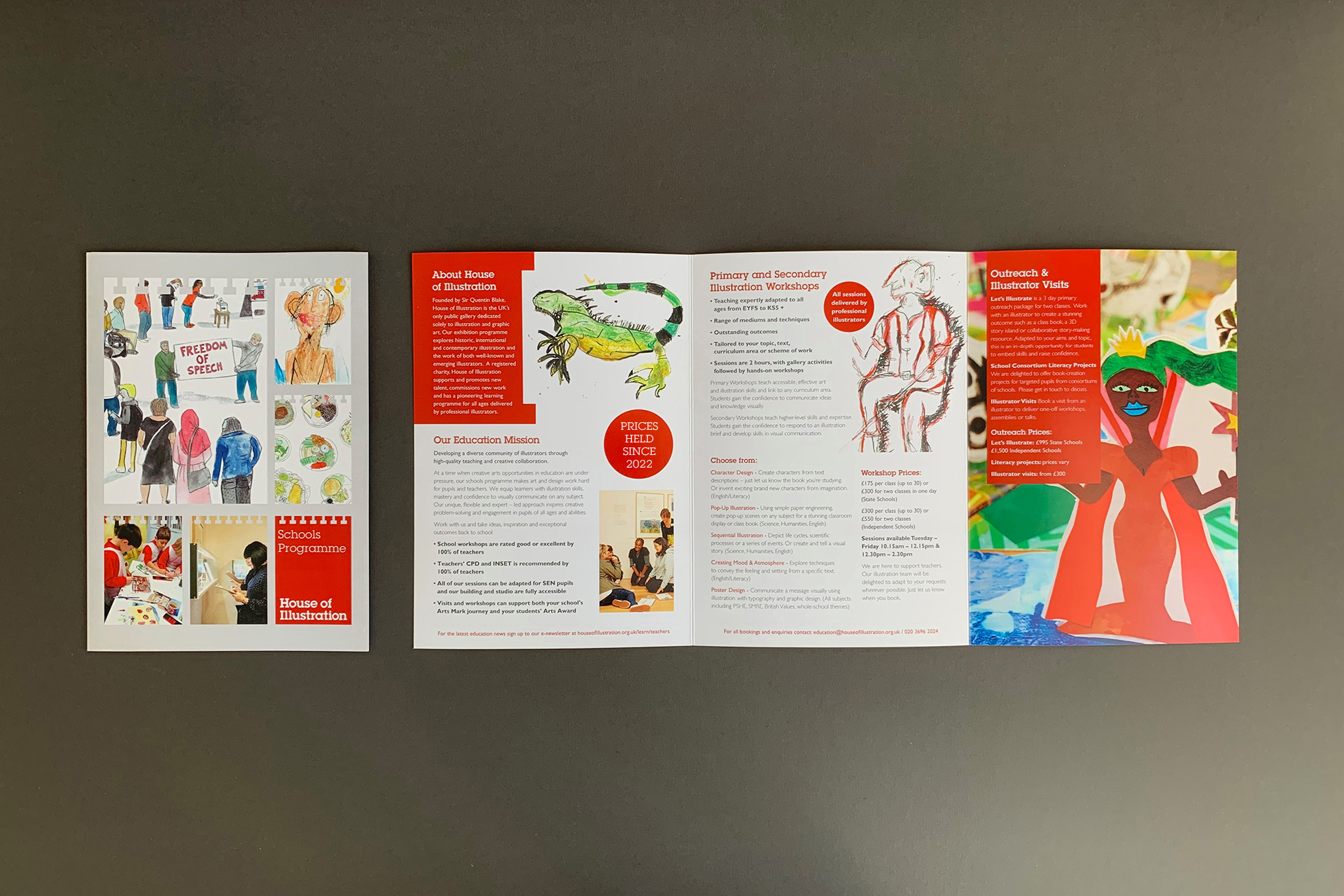 Museum branding, flyer design for house of illustration