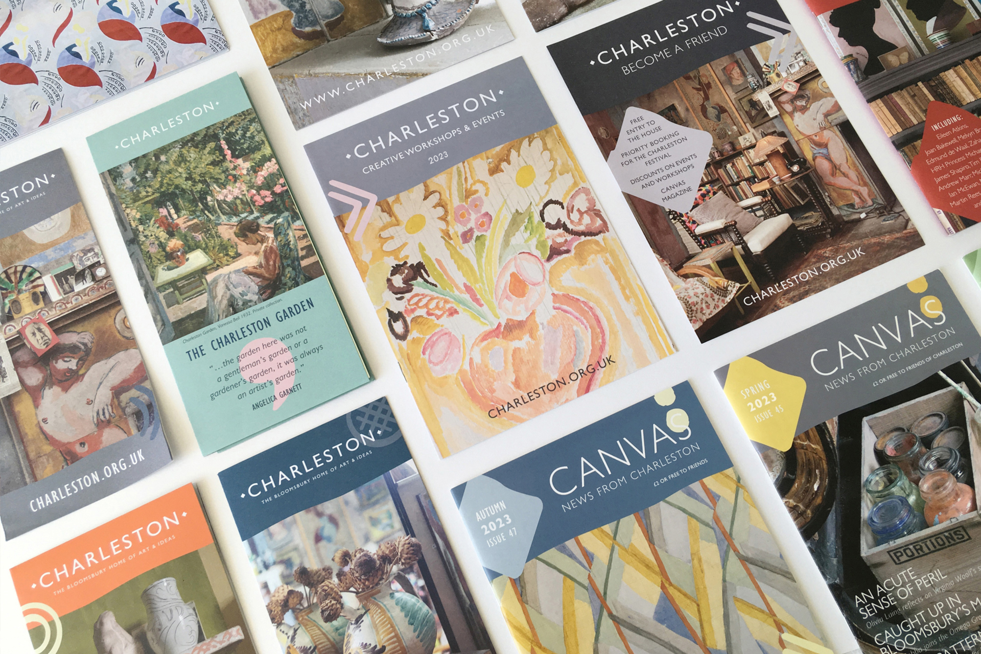 CHARLESTON_bottom2 Branding work for Charleston including monthly newsletter and what's on and workshops and events leaflet design